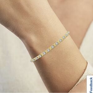 NIB 1/10 CT. T.W. Natural White Diamond 14K Bolo Bracelet